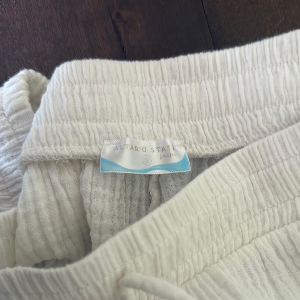 Altar’d State Flowy White Pants - Picture 2 of 3